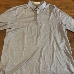 Fairway & Greene Polo Shirt Mens XLarge Black & White Stripes Lightweight